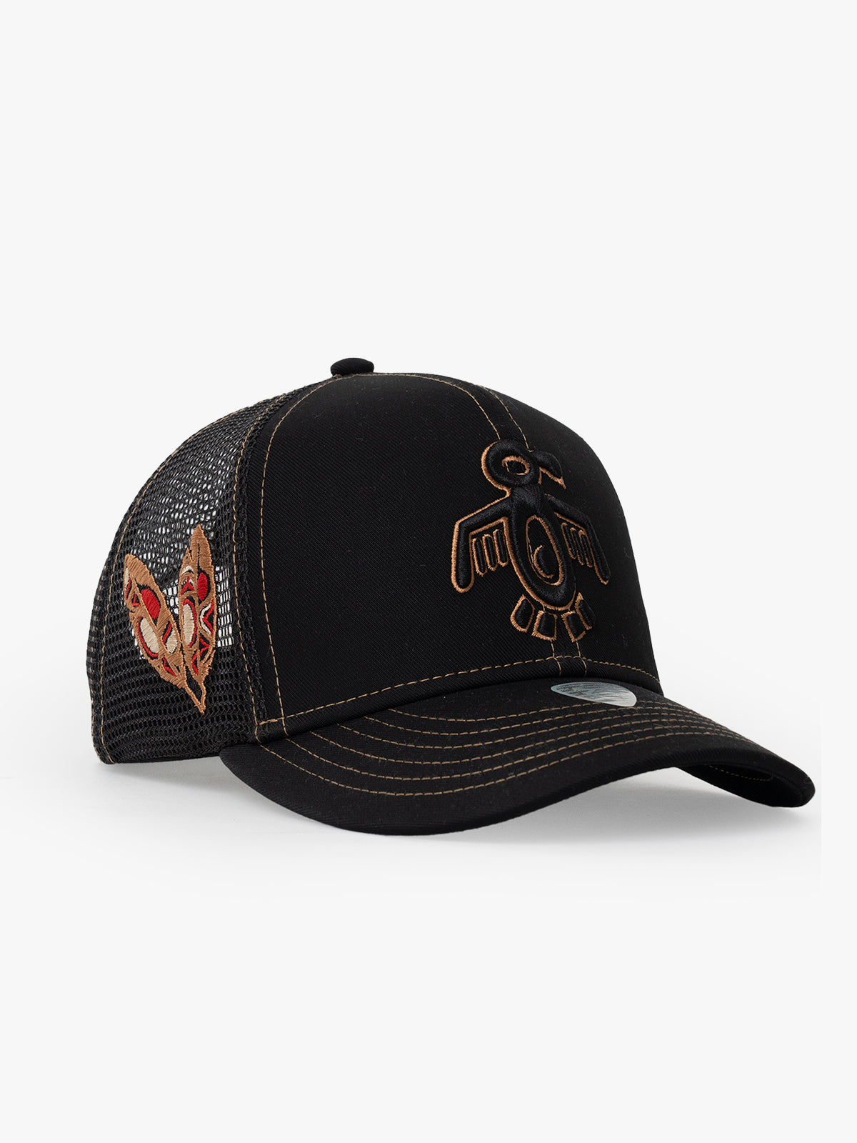 Baseball Cap - Curved Visor - Symbols Collection - Red Indian - Siyah/Altın