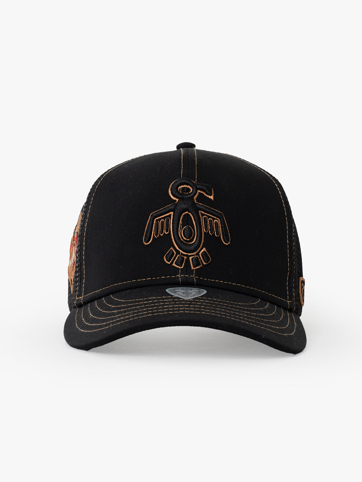 Baseball Cap - Curved Visor - Symbols Collection - Red Indian - Siyah/Altın