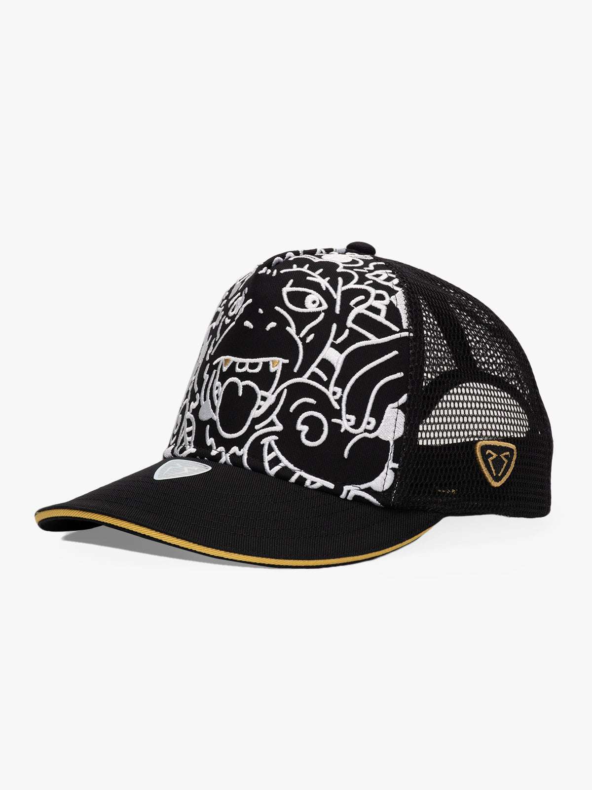 Baseball Cap - Curved Visor - Art Collection - Doodle Monkey - Black