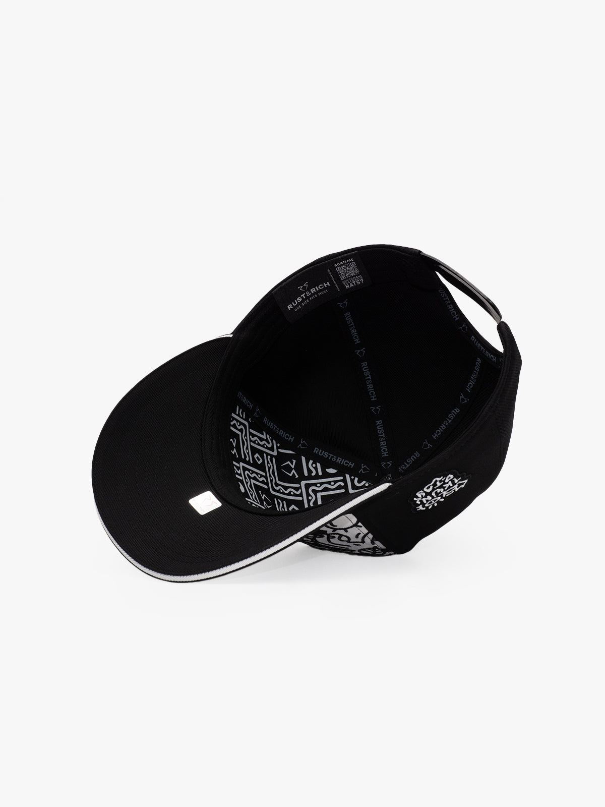 Baseball Cap - Curved Visor - Art Collection - Doodle Monkey - Black - White