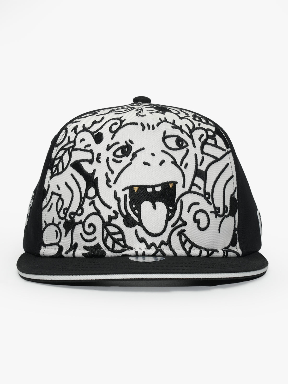 Snapback Cap - Art Collection - Doodle Monkey - Black/White
