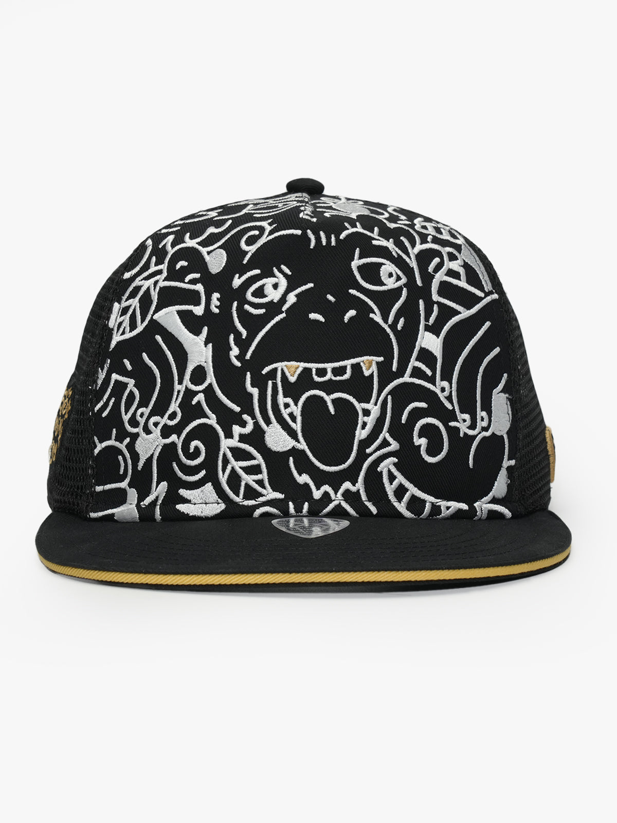 Snapback Cap - Art Collection - Doodle Monkey - Black