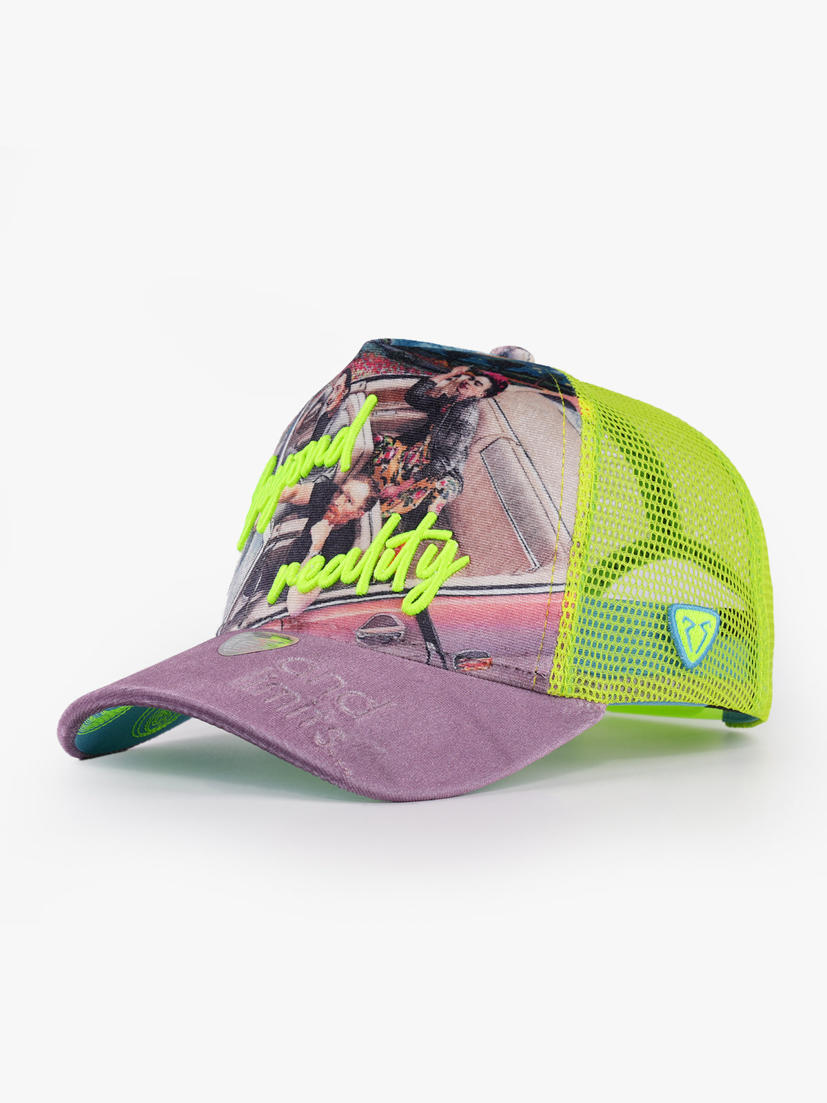 Trucker Hat - Art Collection - Frida - Pink/Neon Green - 1