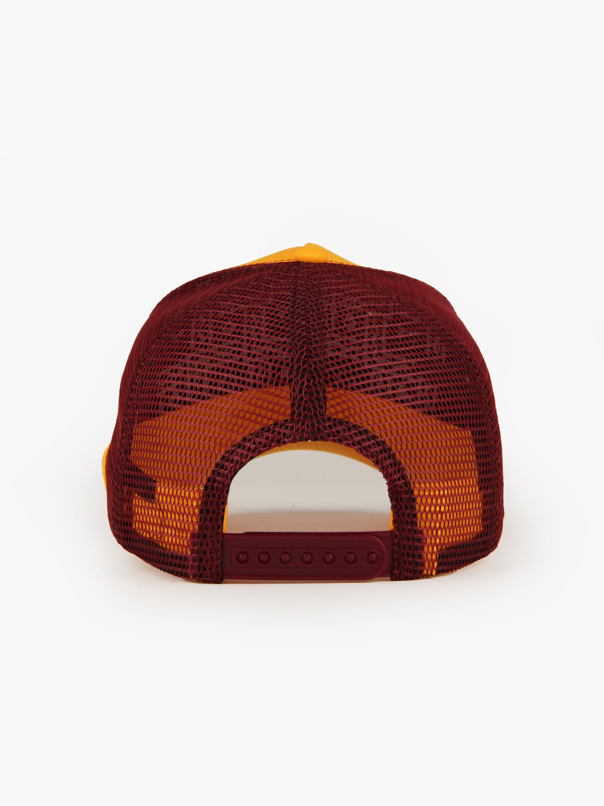 Trucker Hat - Name Collection - Custom Made Three Letters - Yellow/Burgundy - 5