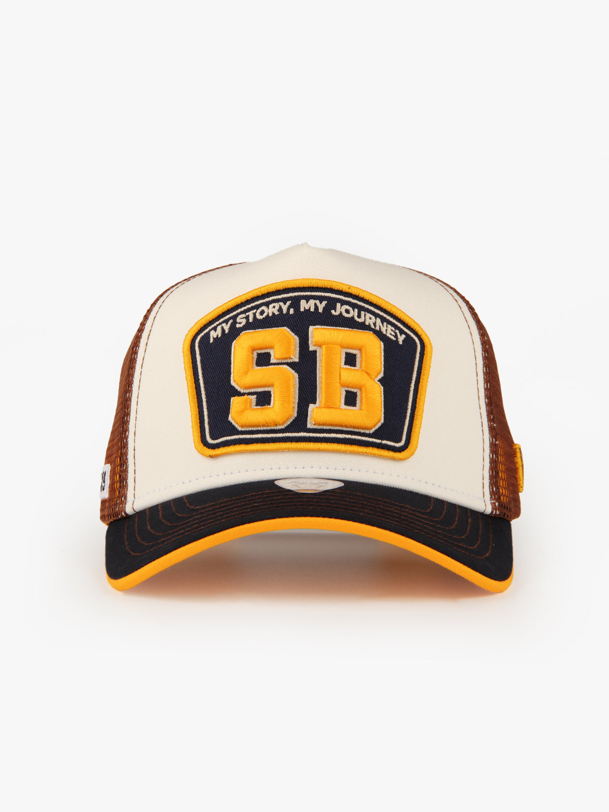 Trucker Hat - Name Collection - Custom Made Two Letters - Ecru/Brown - 2