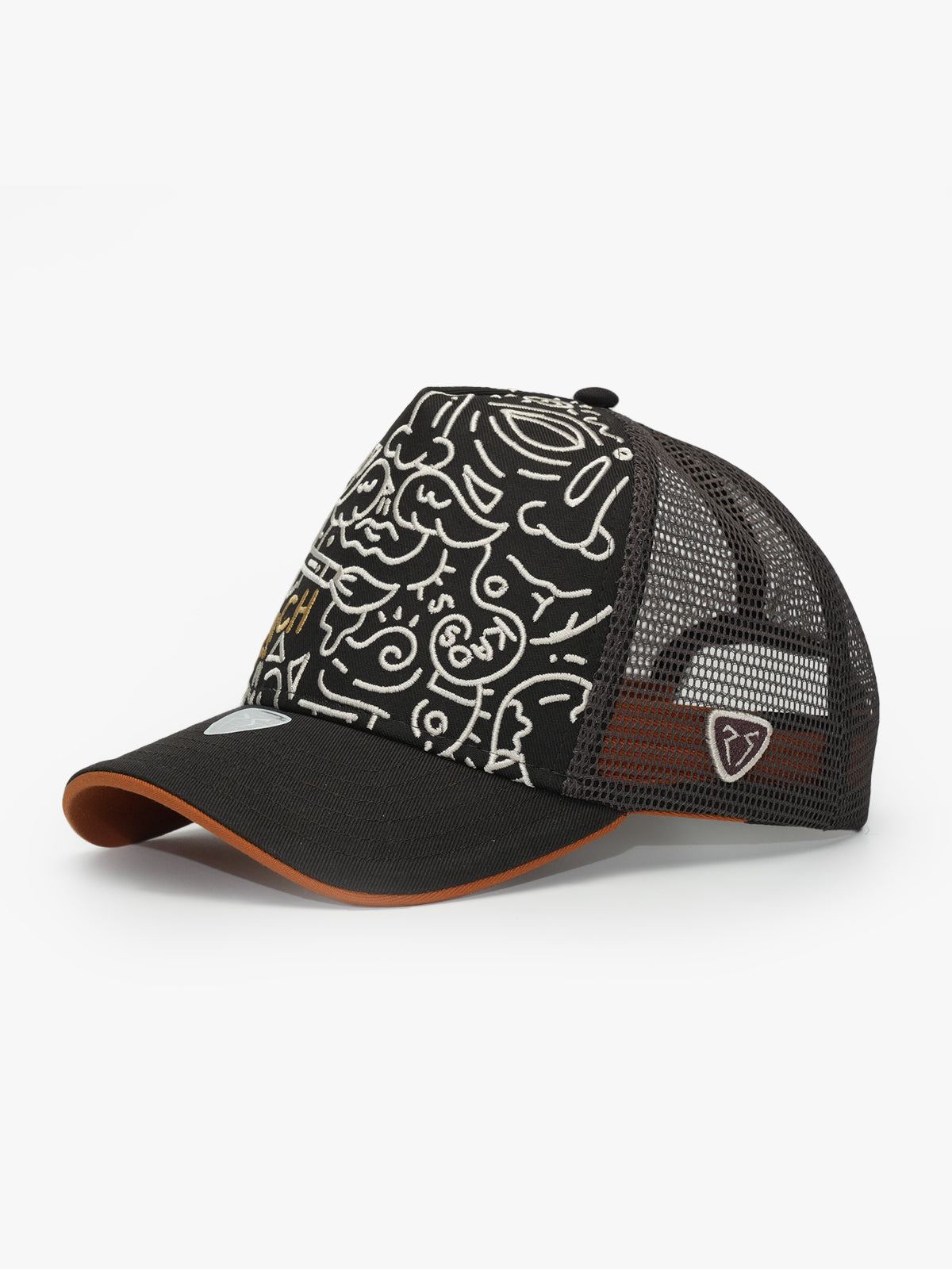 Trucker Hat - Art Collection - Doodle - Kahverengi
