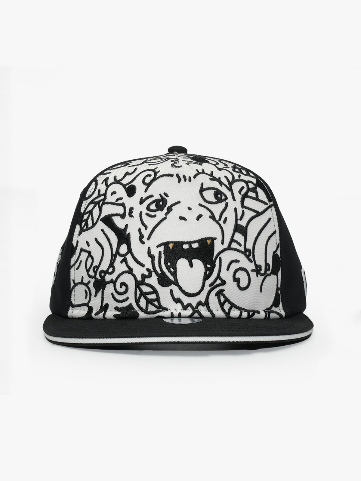 Snapback Cap - Art Collection - Doodle Monkey - Siyah/Beyaz