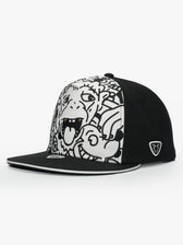 Snapback Cap - Doodle Monkey - Black/White