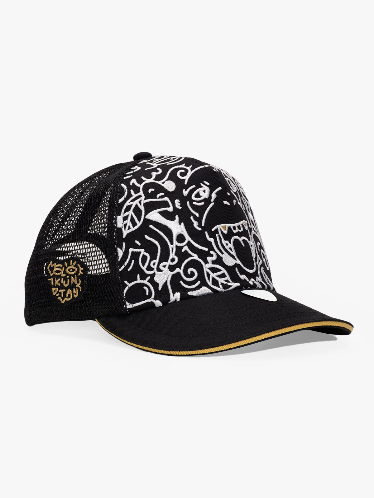 Baseball Cap - Curved Visor - Art Collection - Doodle Monkey - Black
