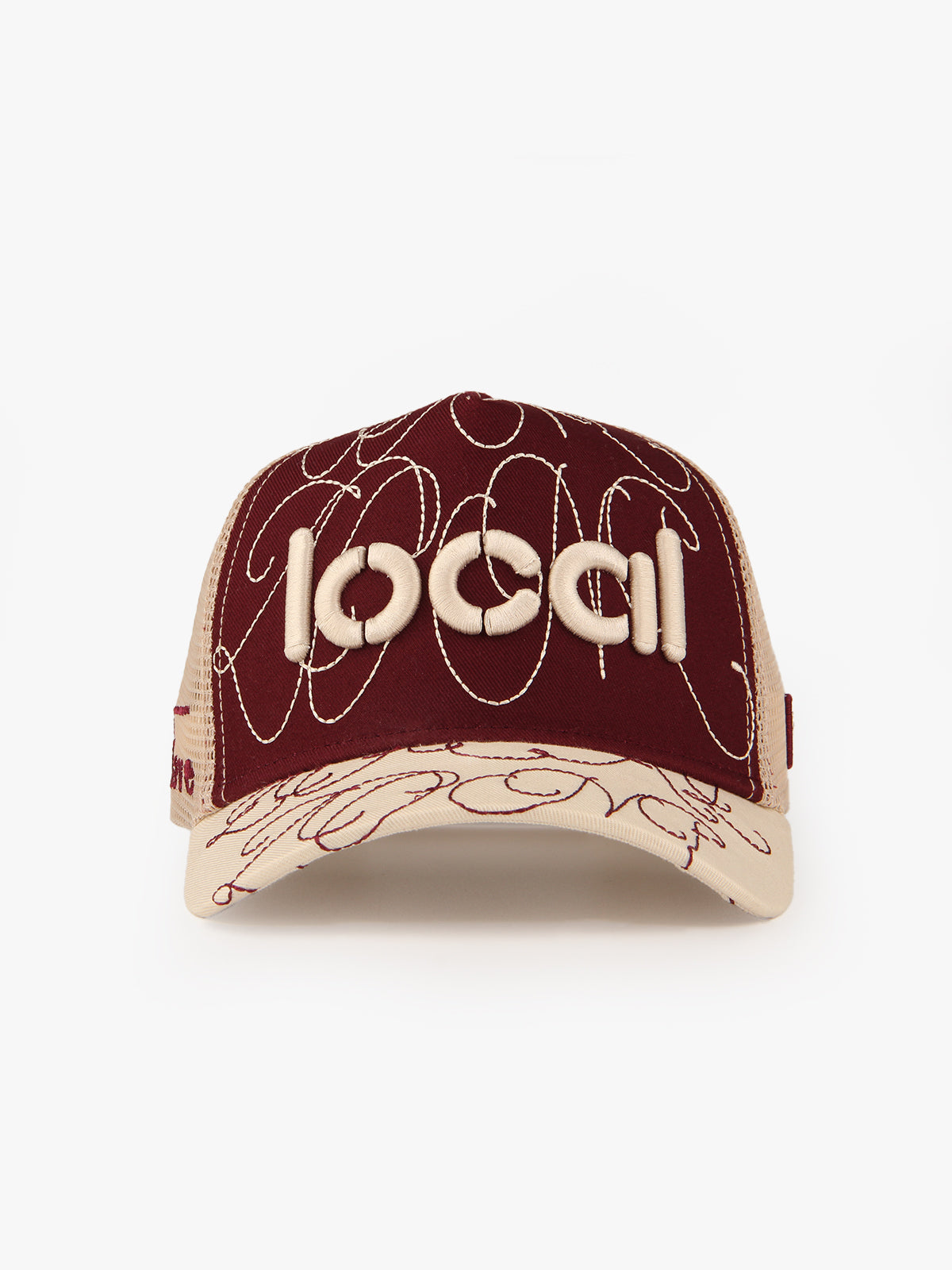 Trucker Şapka - Local - Bordo/Bej