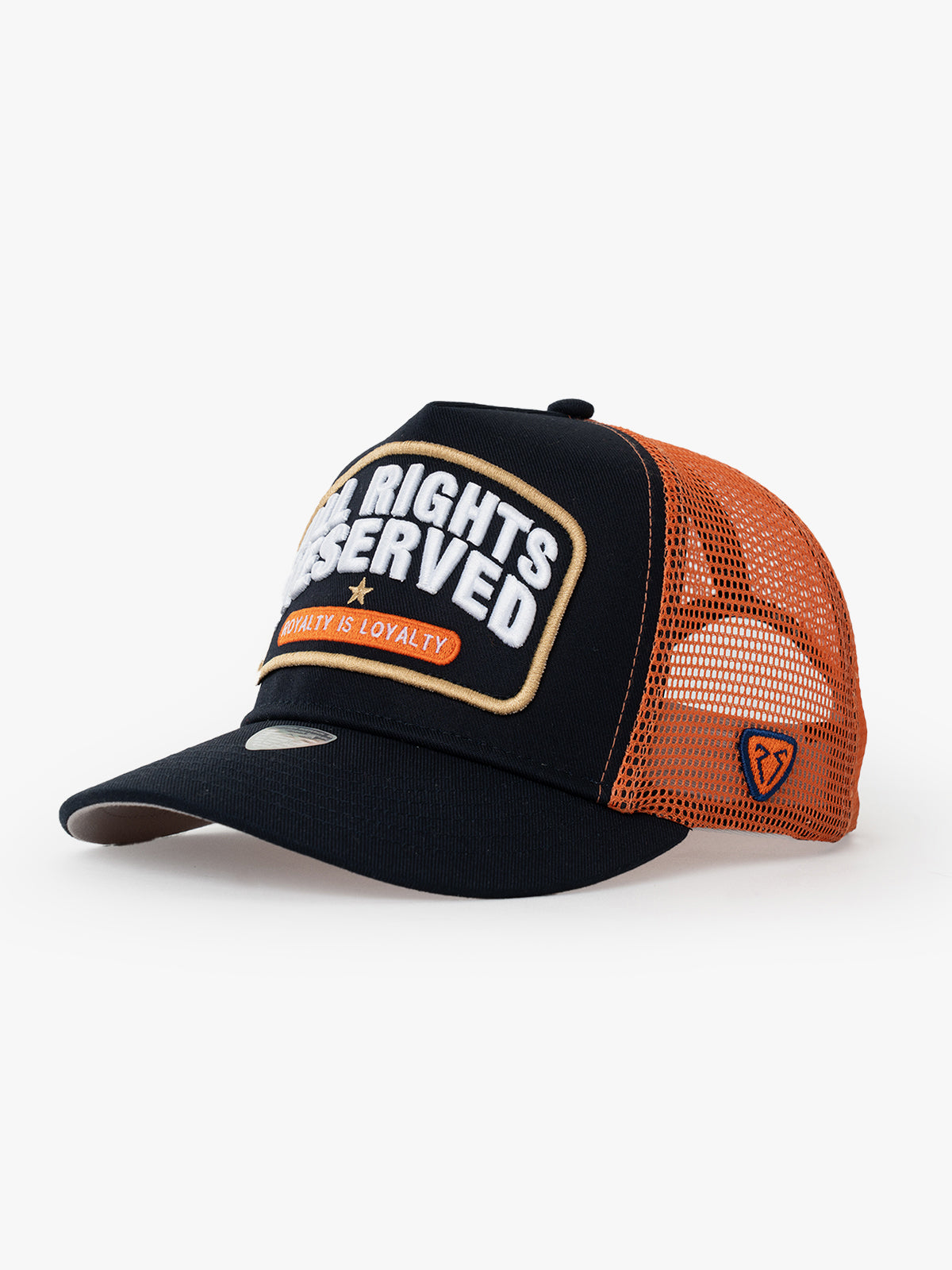 Trucker Hat - Curved Visor - All Rights Reserved - Navy Blue