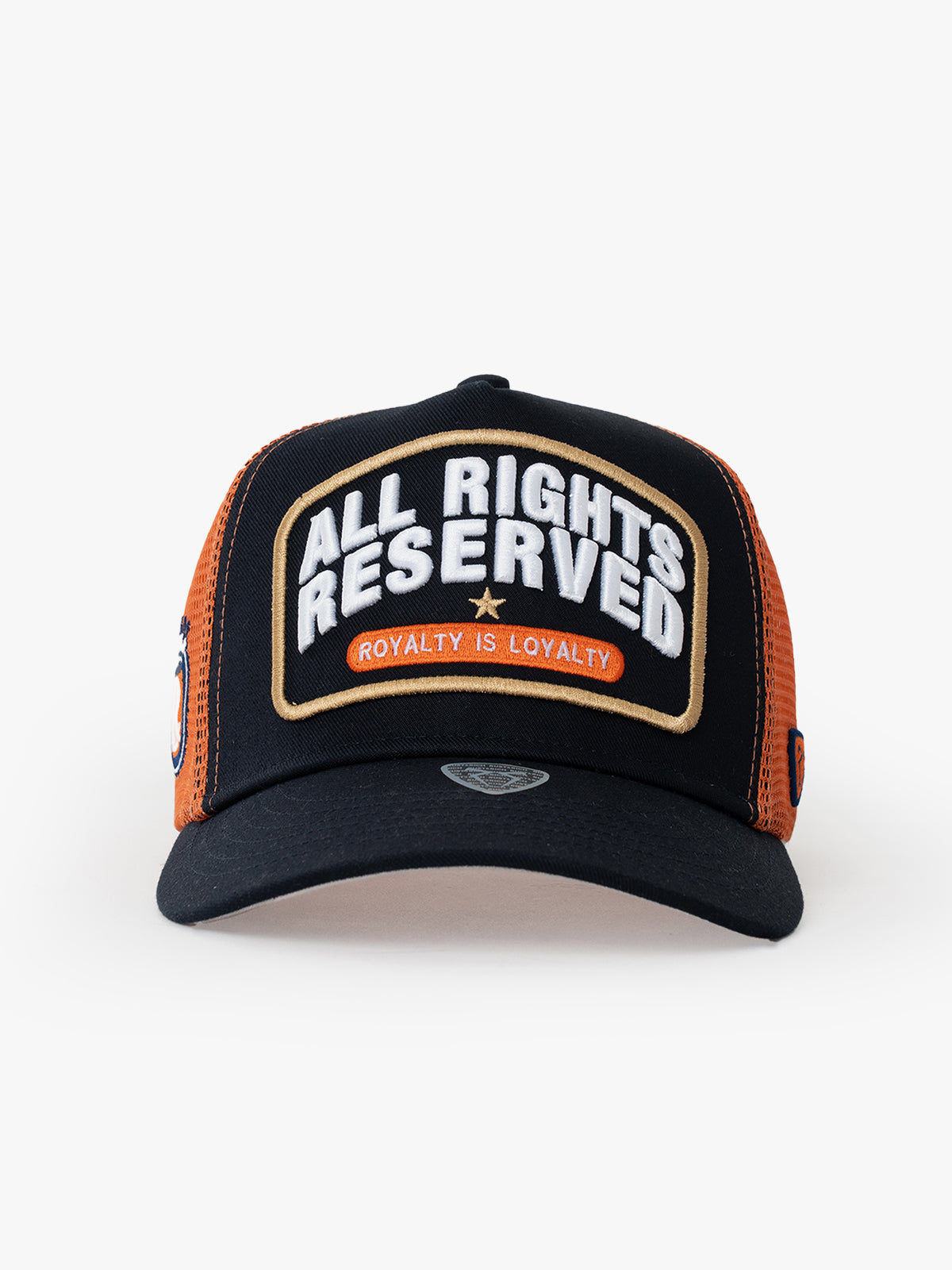 Trucker Hat - Curved Visor - All Rights Reserved - Navy Blue