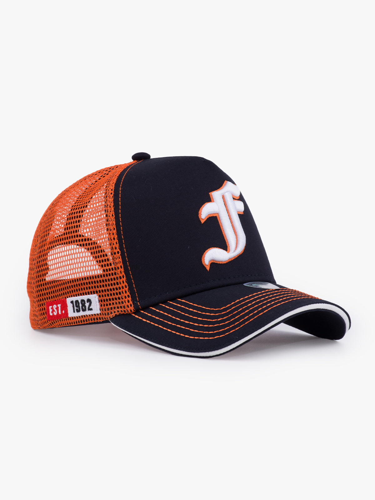 Trucker Hat - Name Collection - Custom Made - Lacivert/Turuncu