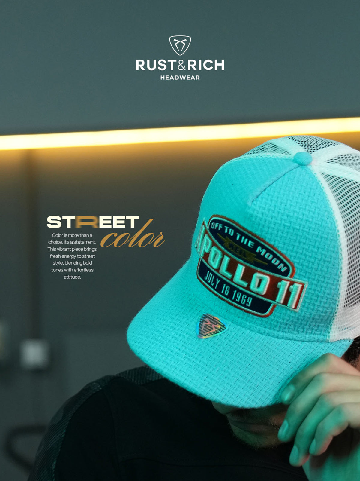 Trucker Hat - Curved Visor - Apollo - Blue