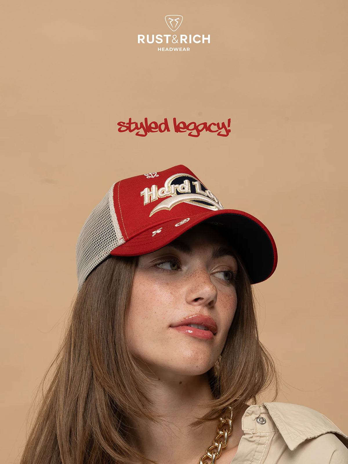Trucker Şapka - Hard Love - Kırmızı