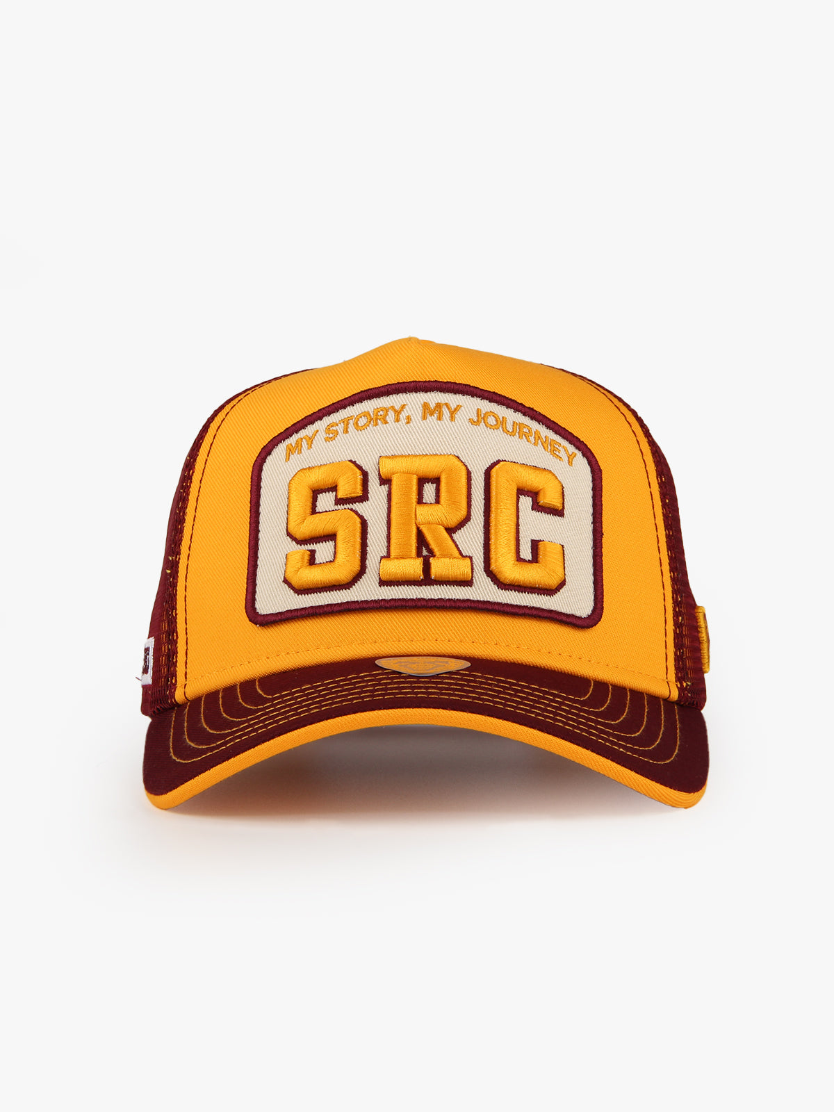 Trucker Hat - Name Collection - Custom Made Three Letters - Sarı/Bordo